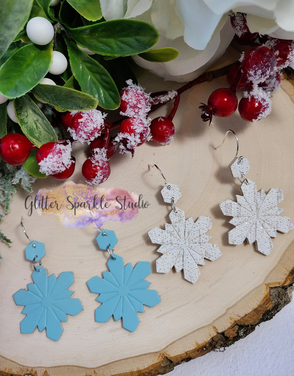 Pair of Pettite Embossed Fluffy Snowflakes Earrings Steel Rule Die –  Glitter Sparkle Studio