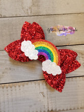 Load image into Gallery viewer, 3 Stripe Rainbow &amp; Clouds Steel Rule Die for appliques or snap clips