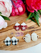 Load image into Gallery viewer, 1.5 inch Pair of Mirrored Cappuccino Mugs Dangling multi cut Steel Rule Die for petite earring or appliques