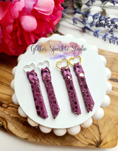 Two Pairs of Skinny Petitie Mirrored High and Tight Blood Knot Earrings or zipper pulls Steel Rule Die