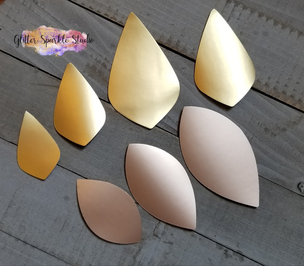 Large 2, 2.5, 3 & 3.5 inch Pointed Teardrops & 2.5,3 & 3.5 inch Leaves 7 piece earring or pendants multi cut Steel Rule Die