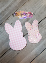 Load image into Gallery viewer, Pair of 2 Inch Mini Peeps Bunny Silhouettes Steel Rule Die for appliques