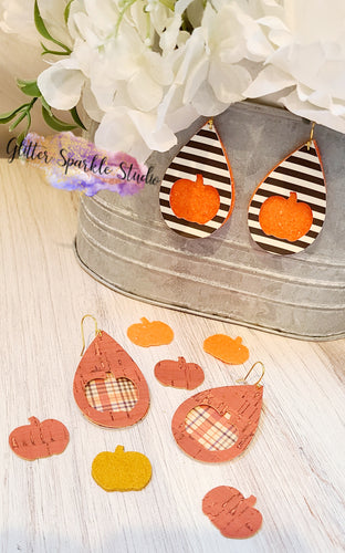 Multi Piece Cut Double Layer pumpkin cut out Teardrop Earrings Steel Rule Die