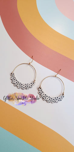 Two Pairs (23mm and 38mm) Hanging Scalloped Crescents semi circle multi cut Steel Rule Die for earrings