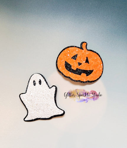 2 inch mini Ghost and Jack o Lantern Pumpkin Snap Clip Steel Rule Die for snap clips or appliques