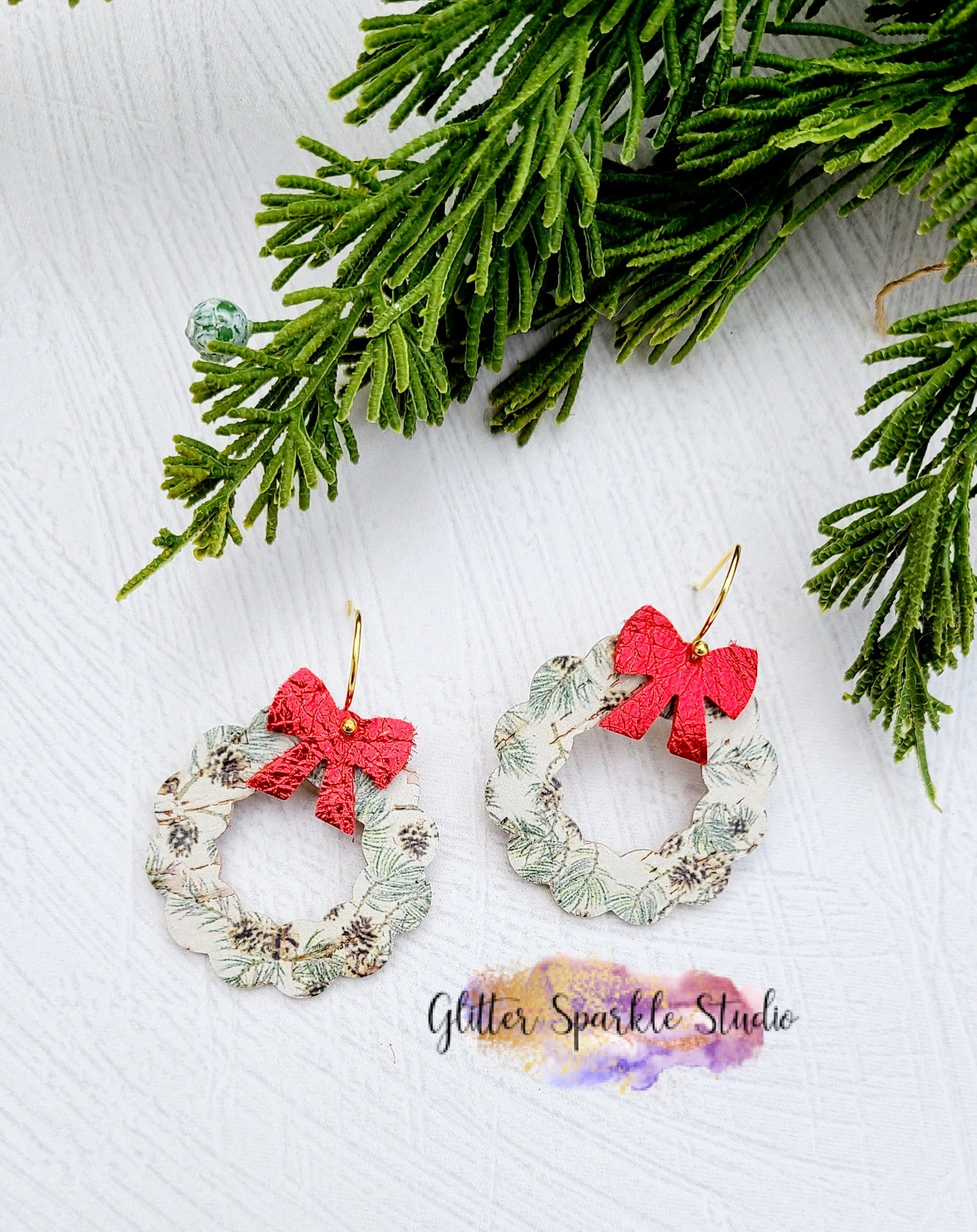 Pair of Mini 1.5 inch Ribbon Wreaths Earring Steel Rule Die – Glitter  Sparkle Studio