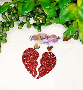 Two sizes of Broken Hearts Steel Rule Die for petite earring or appliques