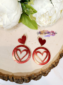 45mm Pair of Heart Hoops Dangle Earrings Steel Rule Die