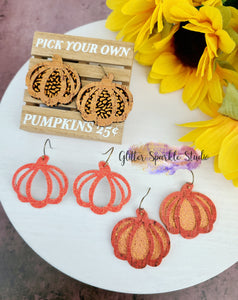 Mirrored Pair of Double Layer Pumpkin Swirl Earrings Steel Rule Die