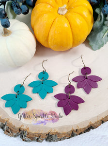 Crease Pad Required - Tiny 1.36 inch Pair of Blossom Dangle Xtra Strong Embossing Dangle Petite Earring Steel Rule Die