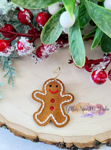 2 inch Stitcher Gingerbread Man Layered Earring or Applique Steel Rule Die